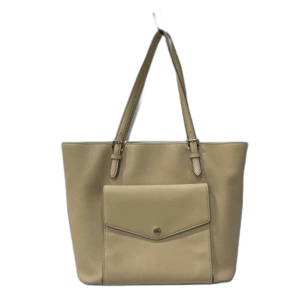 Michael Kors Beige Leather Double Handles Inner Pockets Tote Bag